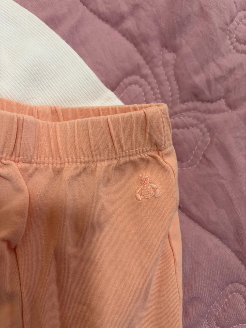 GAP Peach Joggers with Cream Ribbed Bodysuit